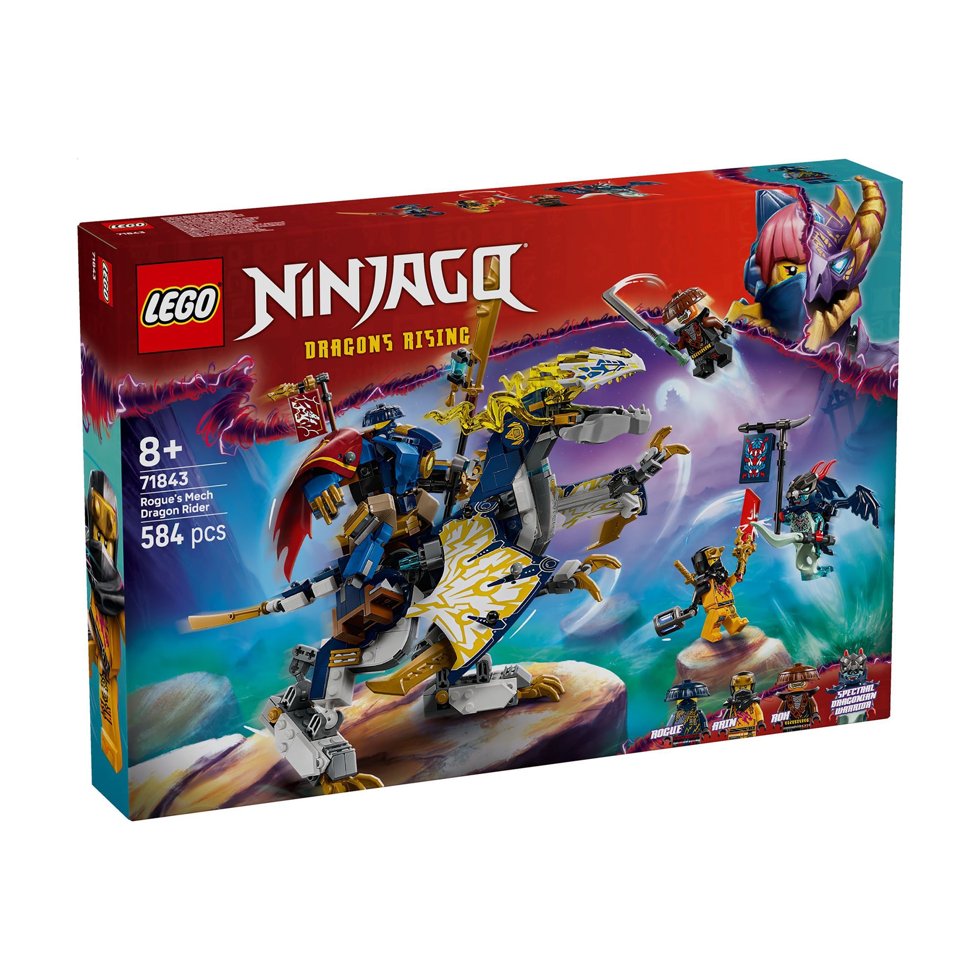 Конструктор LEGO Ninjago Розбійник: Робот-вершник на драконі, 584 деталі, від 8 років (71843)